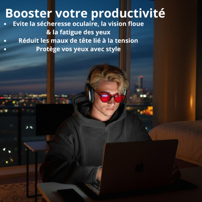 Flow® | Lunettes unisexes à verres rouges – Anti lumière bleue