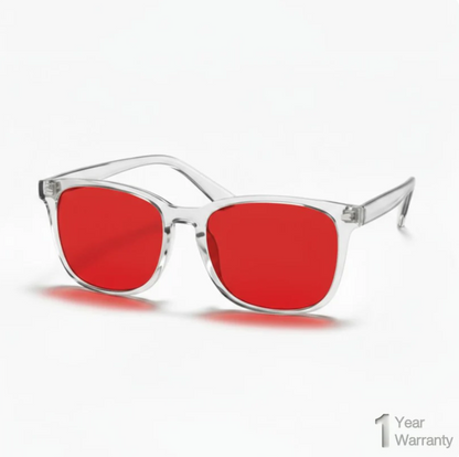 Flow® | Lunettes anti-lumière bleue unisexes à verres rouges.