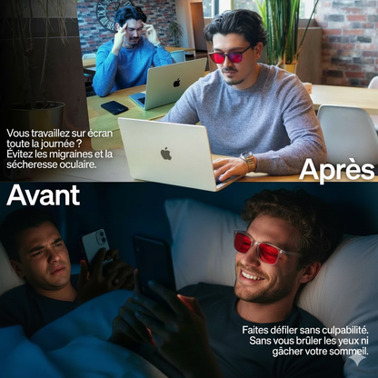 Flow® | Lunettes unisexes à verres rouges – Anti lumière bleue